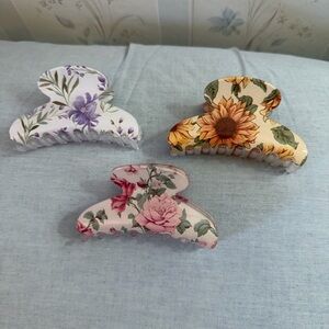 Floral Hair Claw Clip Set